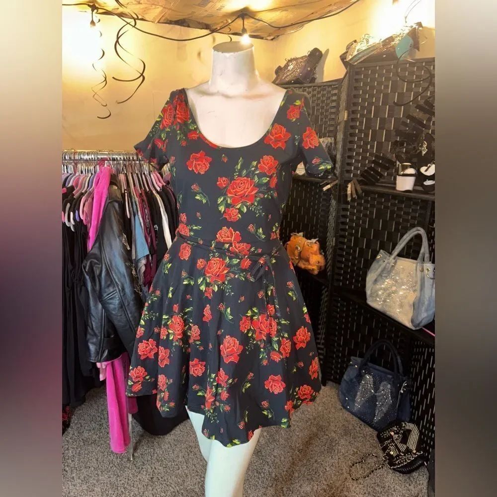 Sourpuss Rose Garden Skater Dress Size